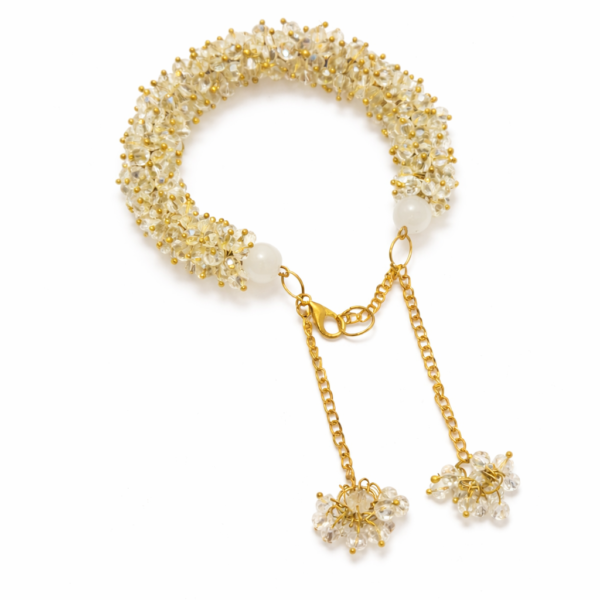 Golden Crystal Floral Adjustable Bracelet