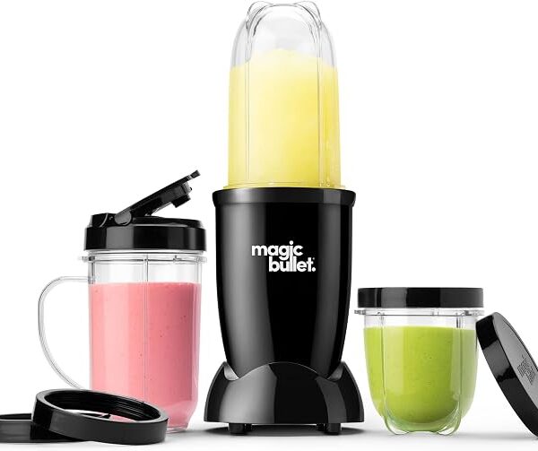 Magic bullet Personal Blender for Shakes, Smoothies, Food Prep, and Frozen Blending, 22 Ounces, 250 Watt, Silver, MBR-1101