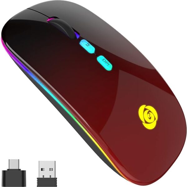 CC Store Wireless Mouse for Laptop,USB-C Rechargeable with Dual Connection